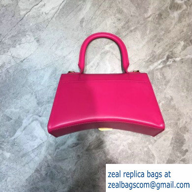 Balenciaga Hourglass Small Top Handle Bag Fuchsia/Gold