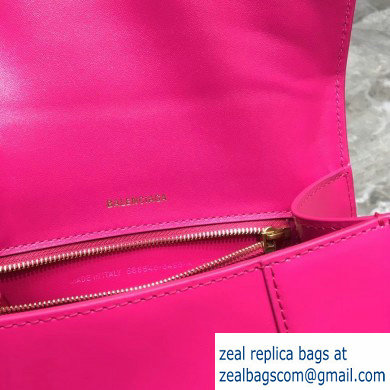 Balenciaga Hourglass Small Top Handle Bag Fuchsia/Gold