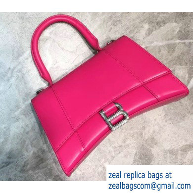 Balenciaga Hourglass Small Top Handle Bag Fuchsia/Silver - Click Image to Close