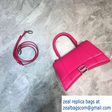 Balenciaga Hourglass Small Top Handle Bag Fuchsia/Silver