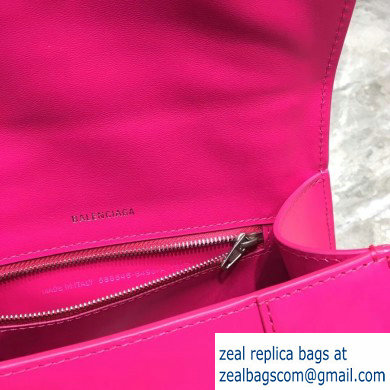 Balenciaga Hourglass Small Top Handle Bag Fuchsia/Silver