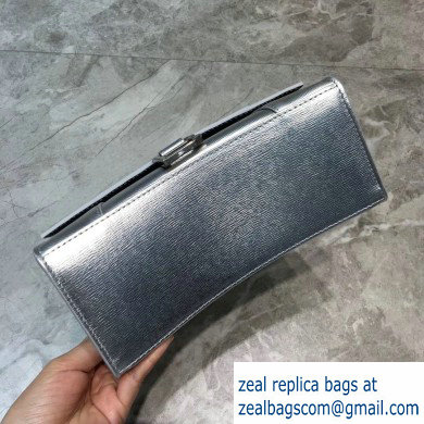 Balenciaga Hourglass Small Top Handle Bag Silver