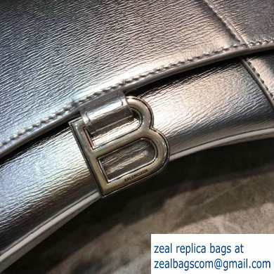 Balenciaga Hourglass Small Top Handle Bag Silver