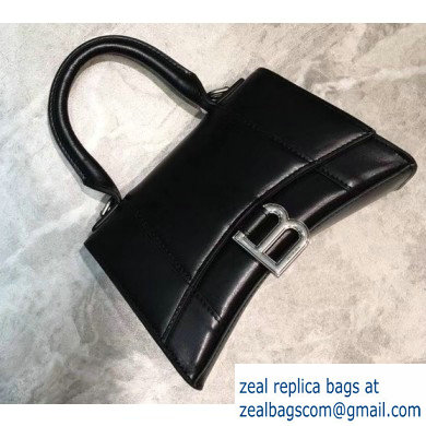 Balenciaga Hourglass XS Top Handle Bag Black/Silver