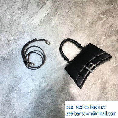 Balenciaga Hourglass XS Top Handle Bag Black/Silver