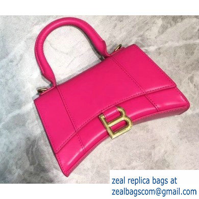 Balenciaga Hourglass XS Top Handle Bag Fuchsia/Gold - Click Image to Close