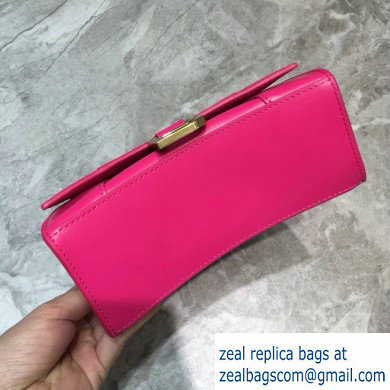 Balenciaga Hourglass XS Top Handle Bag Fuchsia/Gold