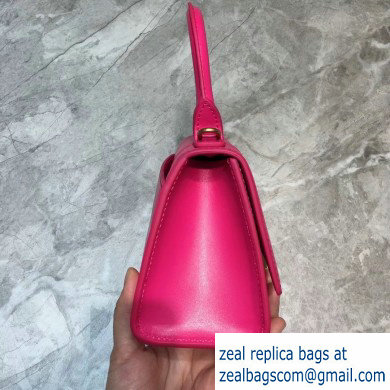 Balenciaga Hourglass XS Top Handle Bag Fuchsia/Gold