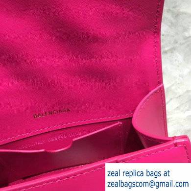 Balenciaga Hourglass XS Top Handle Bag Fuchsia/Gold