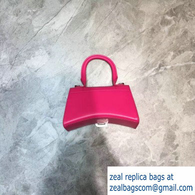 Balenciaga Hourglass XS Top Handle Bag Fuchsia/Silver