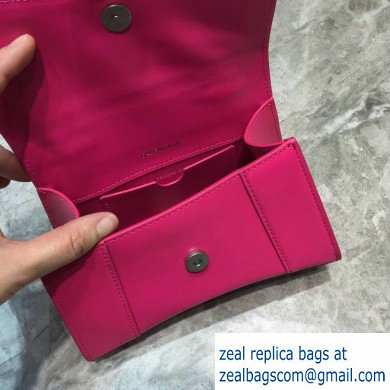 Balenciaga Hourglass XS Top Handle Bag Fuchsia/Silver