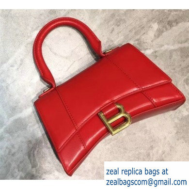 Balenciaga Hourglass XS Top Handle Bag Red/Gold