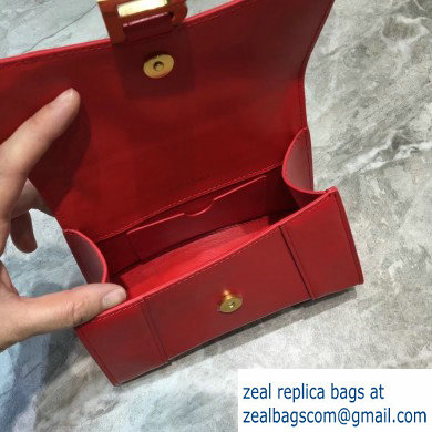 Balenciaga Hourglass XS Top Handle Bag Red/Gold - Click Image to Close