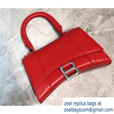 Balenciaga Hourglass XS Top Handle Bag Red/Silver - Click Image to Close