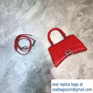 Balenciaga Hourglass XS Top Handle Bag Red/Silver - Click Image to Close