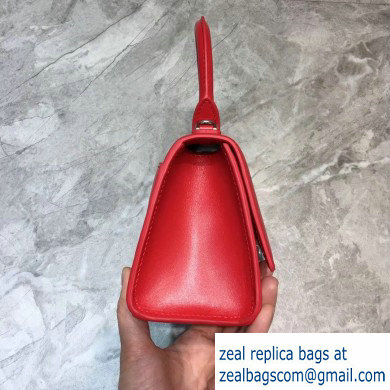 Balenciaga Hourglass XS Top Handle Bag Red/Silver