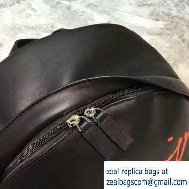 Balenciaga Lambskin Explorer Backpack Bag Black/Front Red Logo