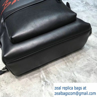 Balenciaga Lambskin Explorer Backpack Bag Black/Front Red Logo