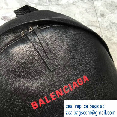 Balenciaga Lambskin Explorer Backpack Bag Black/Red Logo - Click Image to Close