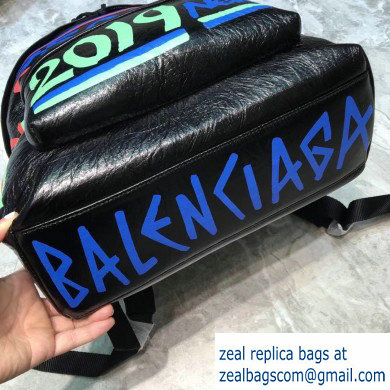 Balenciaga Lambskin Explorer Backpack Bag Graffiti Black/Multicolor
