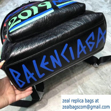 Balenciaga Lambskin Explorer Backpack Bag Graffiti Black/Multicolor - Click Image to Close