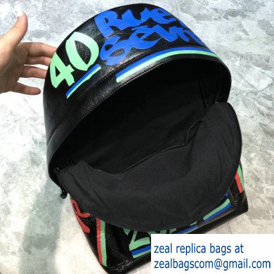 Balenciaga Lambskin Explorer Backpack Bag Graffiti Black/Multicolor - Click Image to Close