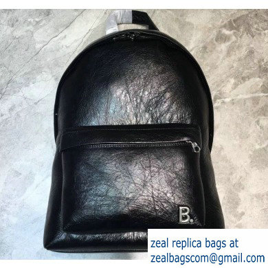 Balenciaga Lambskin Explorer Backpack Medium Bag B. Black - Click Image to Close
