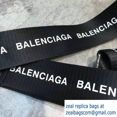 Balenciaga Logo Calfskin Camera Small Bag Black