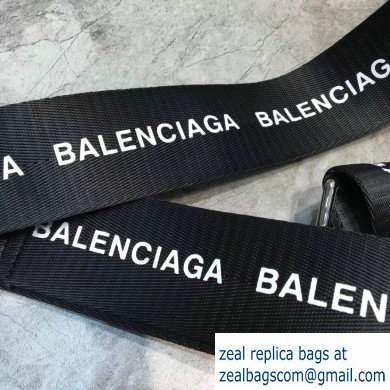 Balenciaga Logo Calfskin Camera Small Bag Black - Click Image to Close