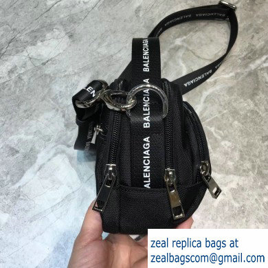 Balenciaga Logo Canvas Camera Mini Bag Black - Click Image to Close