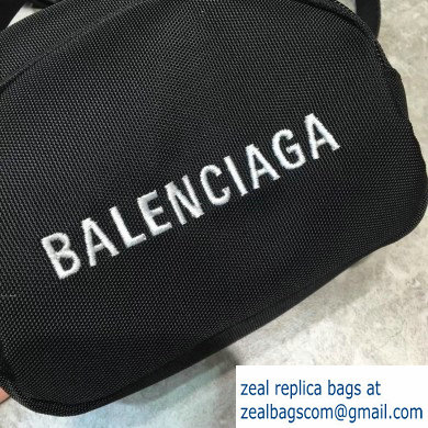 Balenciaga Logo Canvas Camera Mini Bag Black