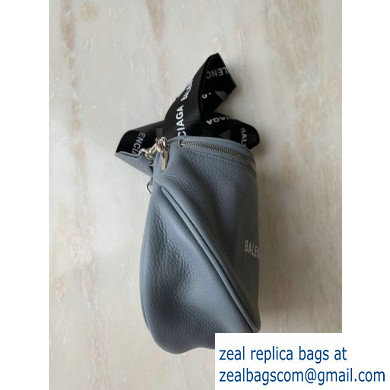 Balenciaga Logo Crossbody Bag with Canvas Strap Baby Blue