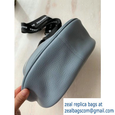 Balenciaga Logo Crossbody Bag with Canvas Strap Baby Blue