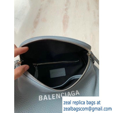 Balenciaga Logo Crossbody Bag with Canvas Strap Baby Blue