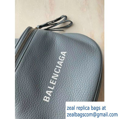 Balenciaga Logo Crossbody Bag with Canvas Strap Baby Blue