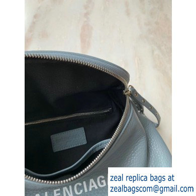 Balenciaga Logo Crossbody Bag with Canvas Strap Baby Blue