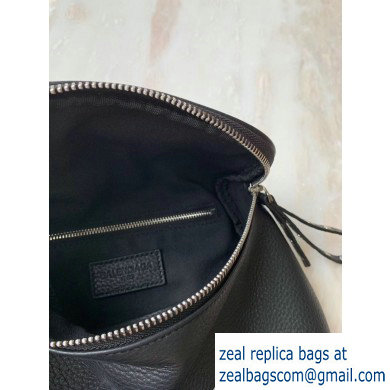 Balenciaga Logo Crossbody Bag with Canvas Strap Black