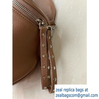 Balenciaga Logo Crossbody Bag with Canvas Strap Camel