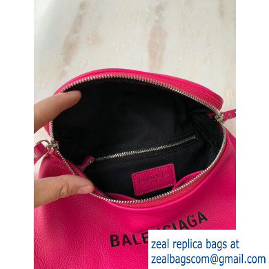 Balenciaga Logo Crossbody Bag with Canvas Strap Fuchsia