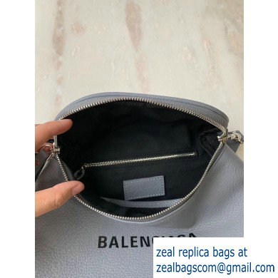 Balenciaga Logo Crossbody Bag with Canvas Strap Gray