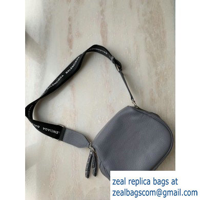 Balenciaga Logo Crossbody Bag with Canvas Strap Gray - Click Image to Close