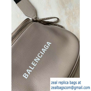 Balenciaga Logo Crossbody Bag with Canvas Strap Light Gray - Click Image to Close