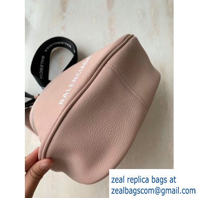 Balenciaga Logo Crossbody Bag with Canvas Strap Light Pink