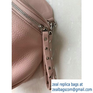 Balenciaga Logo Crossbody Bag with Canvas Strap Light Pink