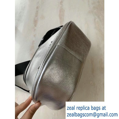Balenciaga Logo Crossbody Bag with Canvas Strap Silver