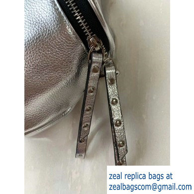 Balenciaga Logo Crossbody Bag with Canvas Strap Silver - Click Image to Close