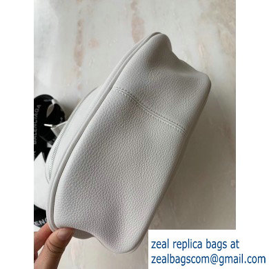 Balenciaga Logo Crossbody Bag with Canvas Strap White