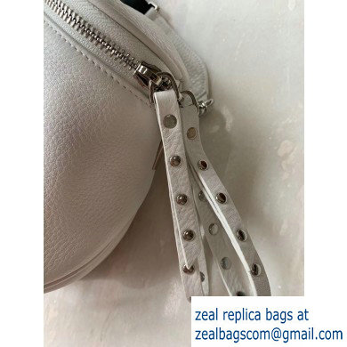 Balenciaga Logo Crossbody Bag with Canvas Strap White - Click Image to Close