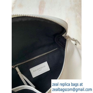 Balenciaga Logo Crossbody Bag with Canvas Strap White - Click Image to Close