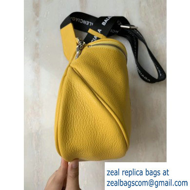 Balenciaga Logo Crossbody Bag with Canvas Strap Yellow - Click Image to Close